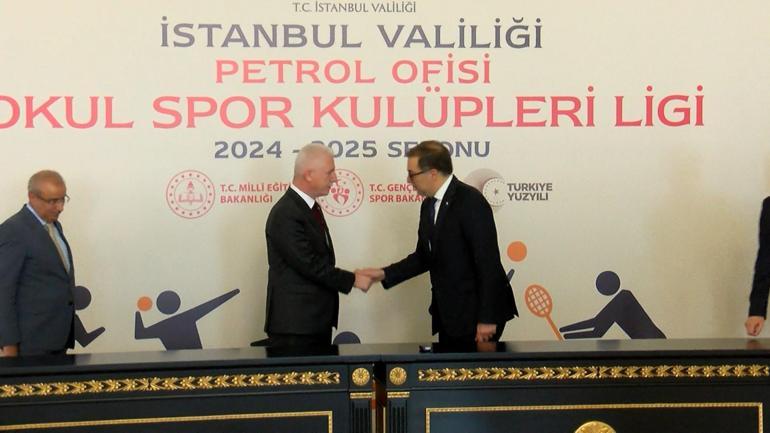 İstanbul Valiliği ile Petrol Ofisi Grubu arasında Okul Spor Kulüpleri Ligi Reklam ve Sponsorluk Protokolü imzalandı