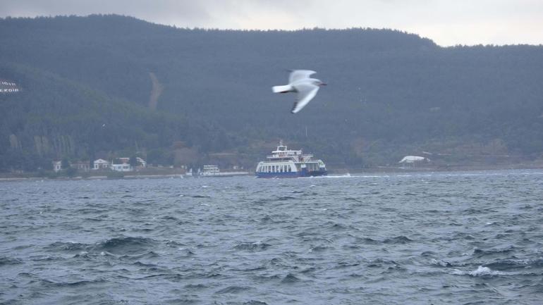 Gökçeada ve Bozcaadaya feribot seferlerine fırtına engeli