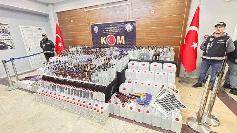 İstanbul Emniyetinin son 20 günde yaptığı operasyonlarda 17 ton kaçak alkol ele geçirildi