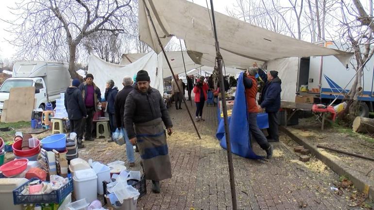 Güngörende ağaç pazar tezgahlarının üstüne devrildi