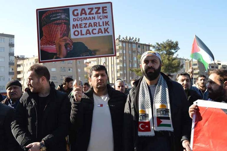 Mardin’deki İsrail protestosunda, saldırılarda öldürülen gazeteciler anıldı