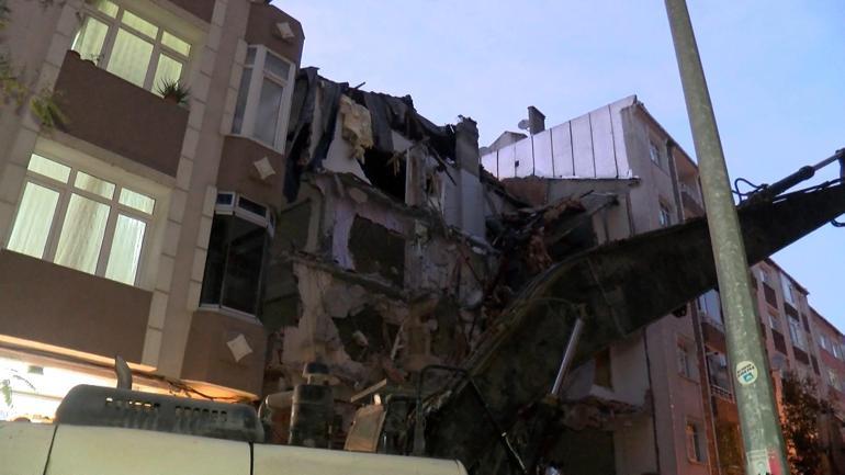 Bahçelievlerde 6 katlı bina yıkılırken bitişiğindeki apartman hasar gördü