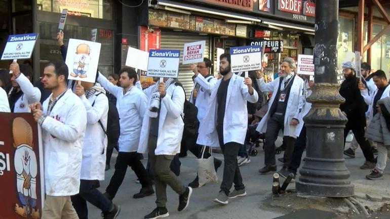 Fatihte sağlık çalışanları Gazze için toplandı