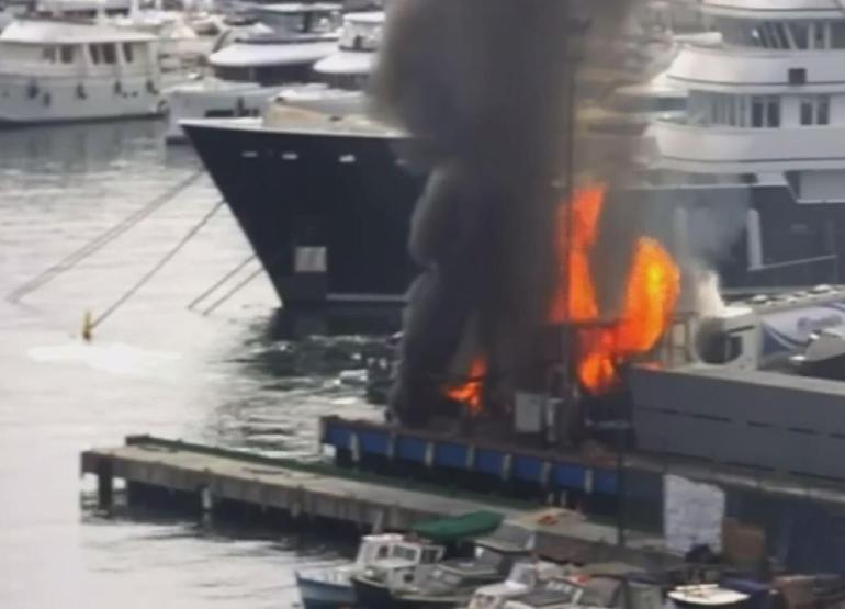 Pendik marinada yakıt istasyonunda yangın