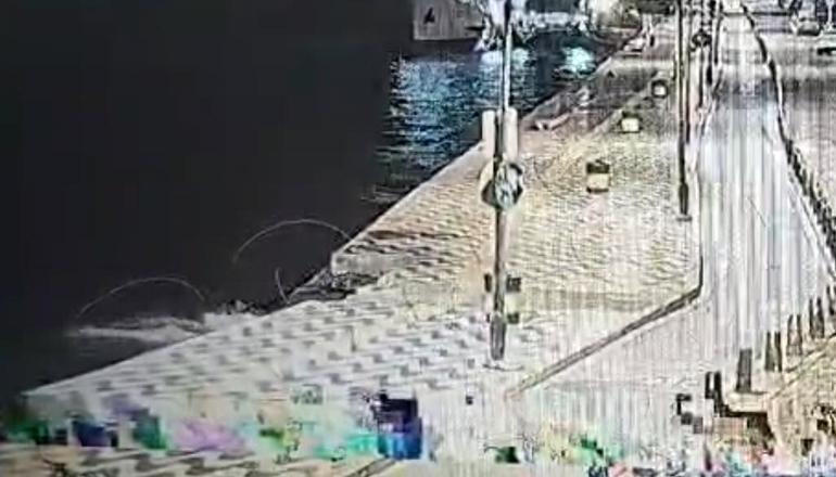 Denize düşüp boğuldu; o anlar kamerada