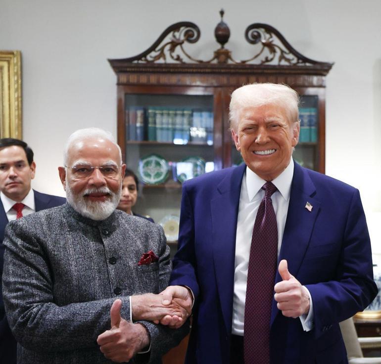 Trump, Hindistan Başbakanı Modiyi Beyaz Sarayda ağırladı