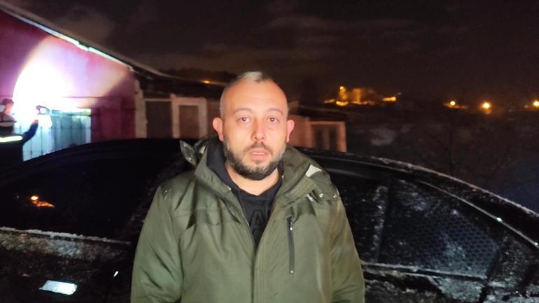 Beykozda buzlanan yolda kayan otomobil, taksi ve 2 eve çarptı; kaza anı kamerada