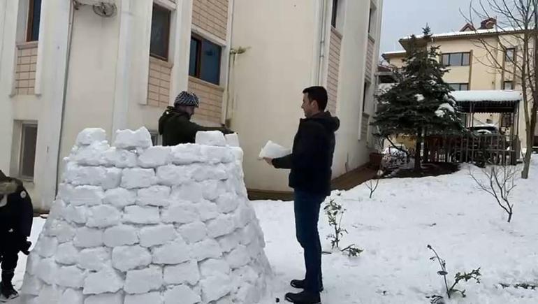 Eyüpsultan’da Eskimolara özenip iglo ev yaptılar