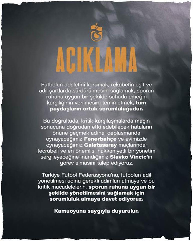 Trabzonspor’dan Slavko Vincic talebi