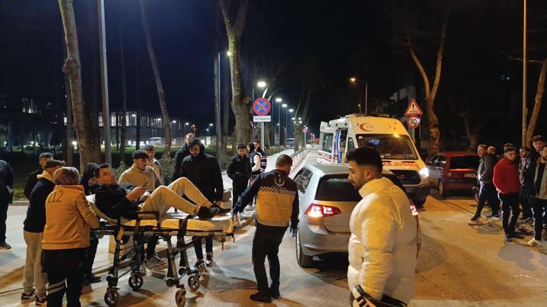 İnegölde otomobille çarpışan motosikletli yaralandı