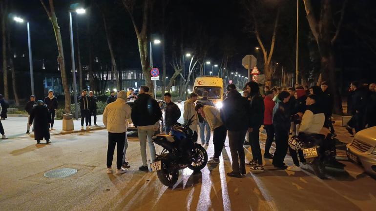 İnegölde otomobille çarpışan motosikletli yaralandı