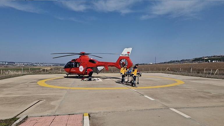 Diyarbakırda kalp krizi geçiren hasta, ambulans helikopterle sevk edildi