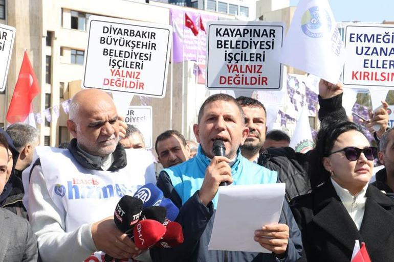 Diyarbakırda işten çıkartılan belediye işçilerinin eyleminde 251nci gün