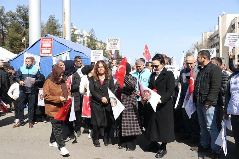 Diyarbakırda işten çıkartılan belediye işçilerinin eyleminde 251nci gün