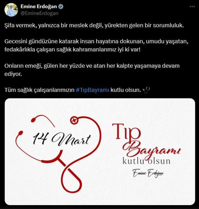 Emine Erdoğandan 14 Mart Tıp Bayramı paylaşımı