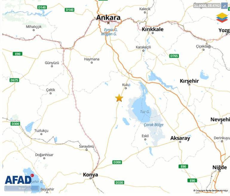 Konyada 4.2 büyüklüğünde deprem