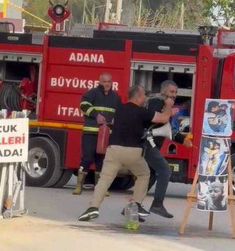 İsrail’i protesto için ABD konsolosluğu önünde kendisini yakmaya çalıştı