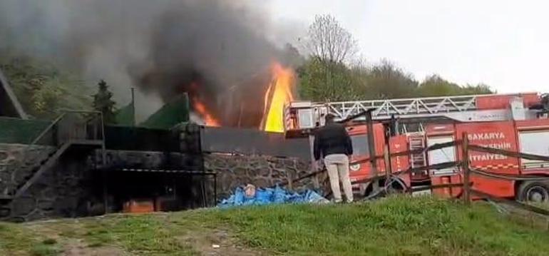 Sakaryada çıkan yangında bungalov kullanılamaz hale geldi