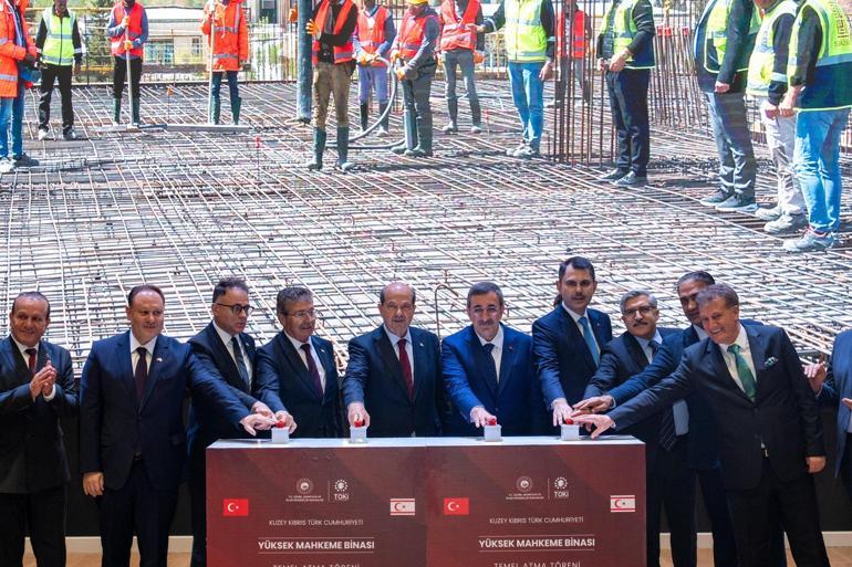Cumhurbaşkanı Yardımcısı Yılmaz, KKTCde Yüksek Mahkeme Binası ve Millet Kütüphanesi’nin temel atma törenine katıldı