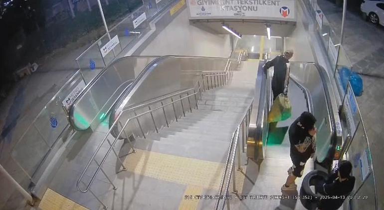 Metro istasyonuna çöp ve lastik atan şüpheliler kamerada