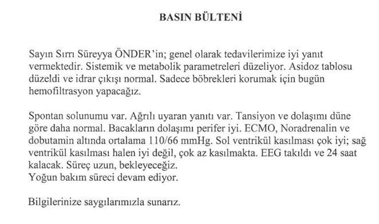 Hastaneden Sırrı Süreyya Önderin sağlık durumuna ilişkin yeni açıklama