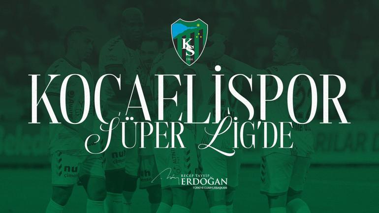 Cumhurbaşkanı Erdoğan’dan Kocaelispor’a tebrik mesajı
