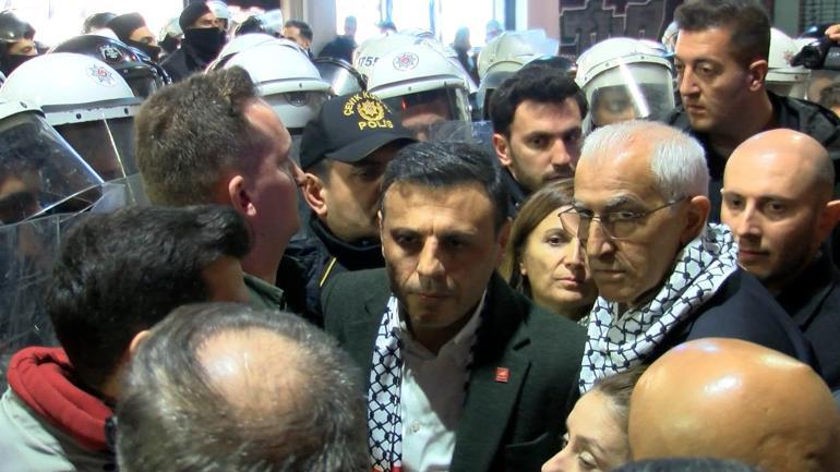 Beyoğlunda izinsiz Filistine destek gösterisinde arbede yaşandı