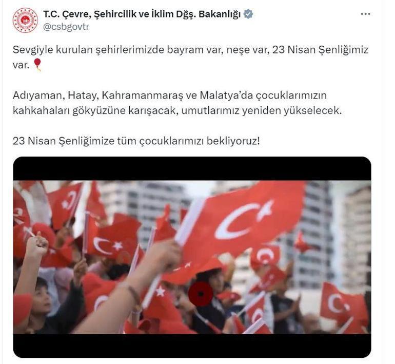 Bakanlıktan deprem bölgesinde 23 Nisan şenliği