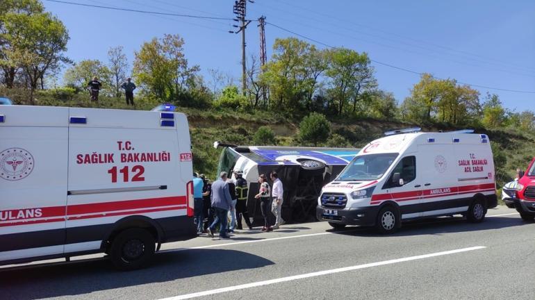 Yalovada yolcu otobüsü devrildi; 1 ölü, 2 yaralı