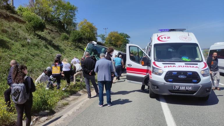 Yalovada yolcu otobüsü devrildi; 1 ölü, 2 yaralı