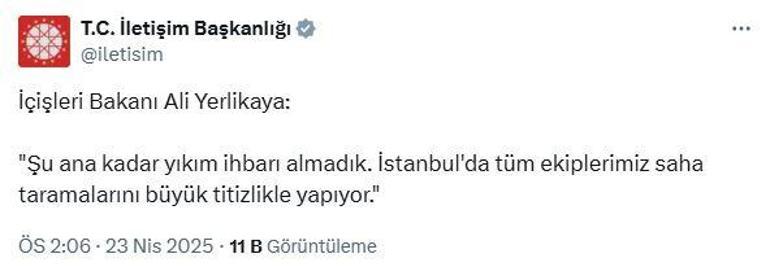 Silivri açıklarında 6.2 büyüklüğünde deprem