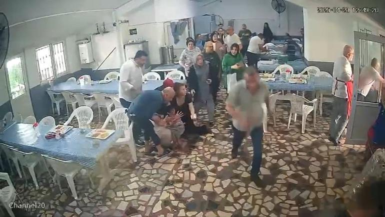 Depreme yemekhanede yakalandılar; bir işçi bayılırken bir kişi yemek yemeye devam etti