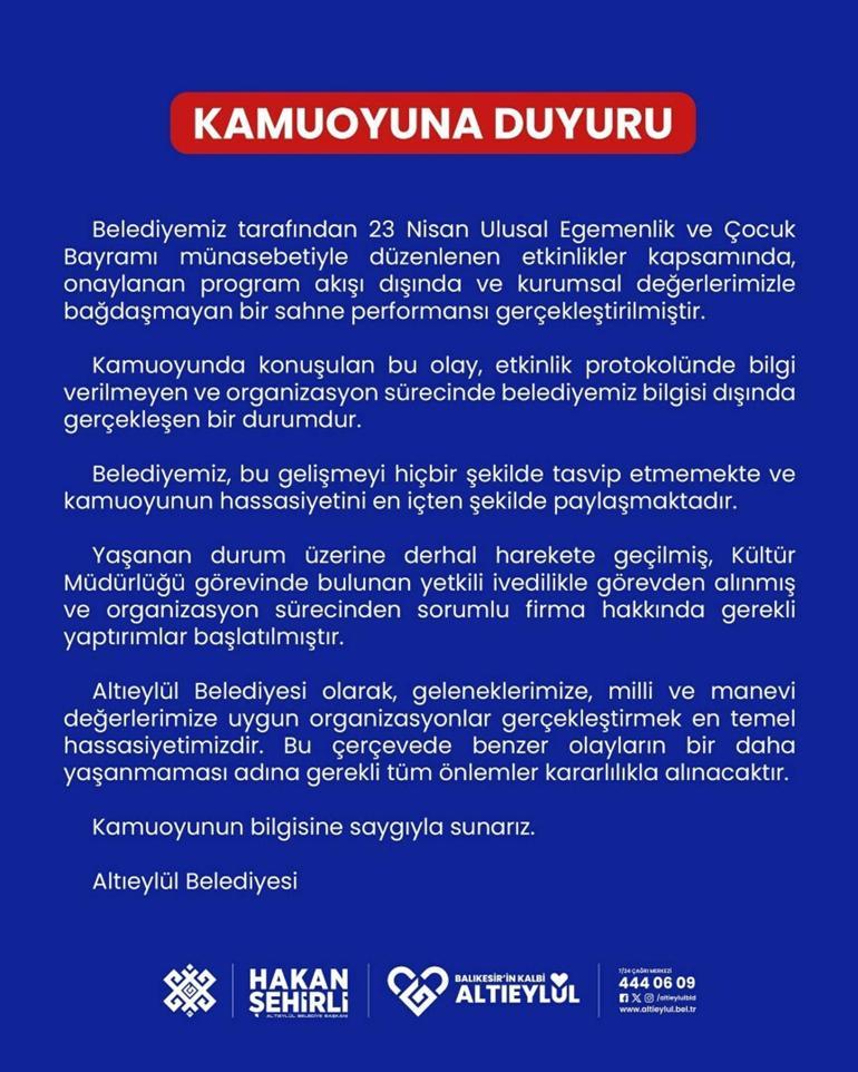 Balıkesirdeki 23 Nisan gösterisine müfettiş talebi