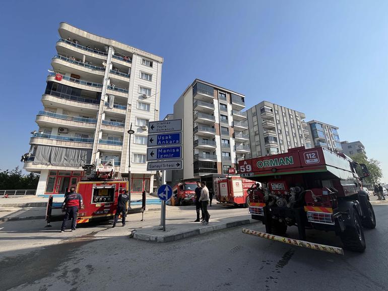 Manisada 7 katlı binada yangın; 6 kişi dumandan etkilendi