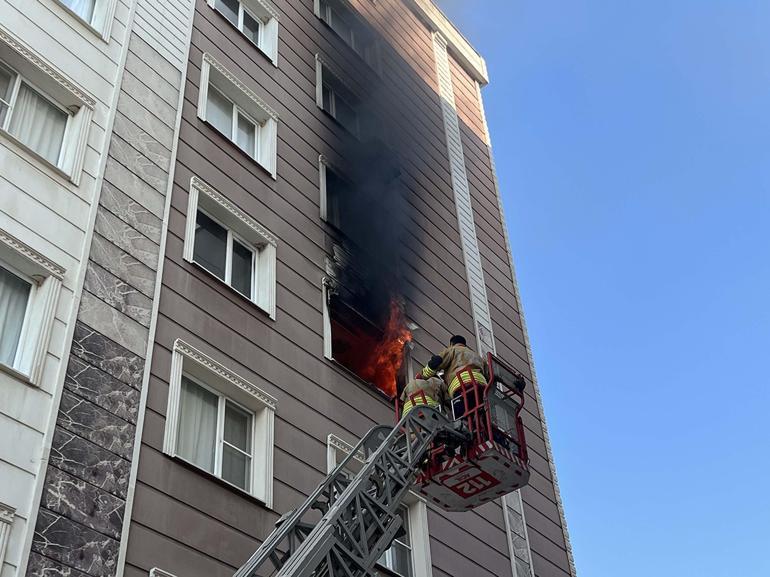 Manisada 7 katlı binada yangın; 6 kişi dumandan etkilendi