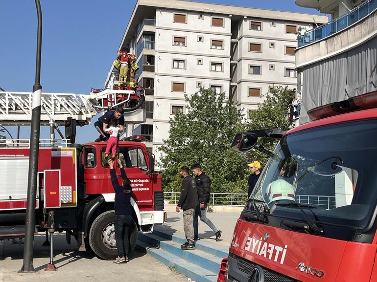 Manisada 7 katlı binada yangın; 6 kişi dumandan etkilendi