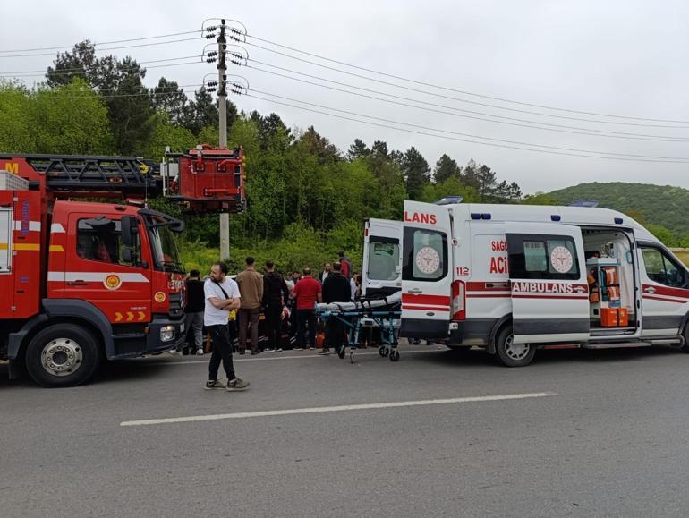 Bariyere çarpan otomobildeki 2 kişi ağır yaralandı