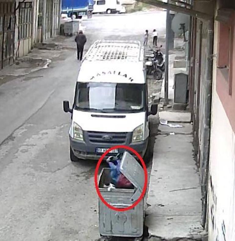 2 yaşındaki Muhammed, 2nci kattan çöp konteynerine düştü; o anlar kamerada