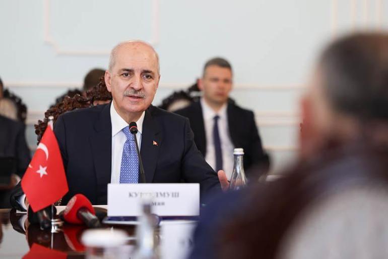 TBMM Başkanı Kurtulmuş, Kırgızistan Jogorku Keneş Başkanı Turgunbek Uulu ile bir araya geldi