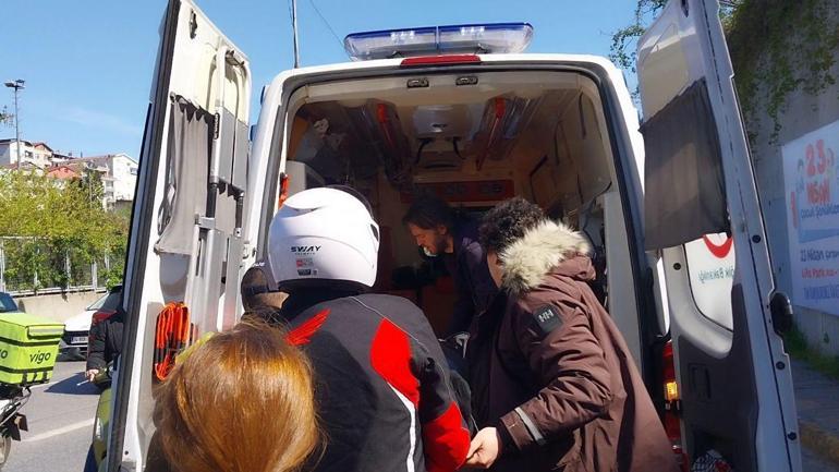 Sarıyer’de ciple çarpışan motosikletli kurye ağır yaralandı