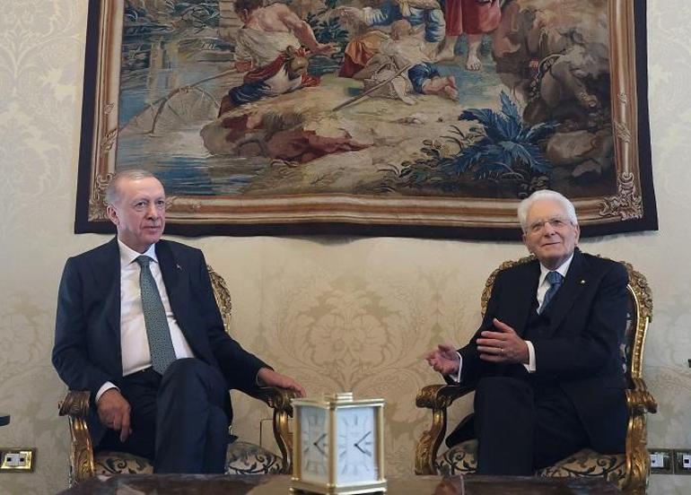 Cumhurbaşkanı Erdoğan, İtalyan mevkiraşı Mattarella ile bir araya geldi