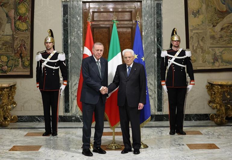 Cumhurbaşkanı Erdoğan, İtalyan mevkiraşı Mattarella ile bir araya geldi