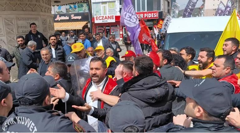 Karsta 1 Mayıs yürüyüşünde kısa süreli gerginlik