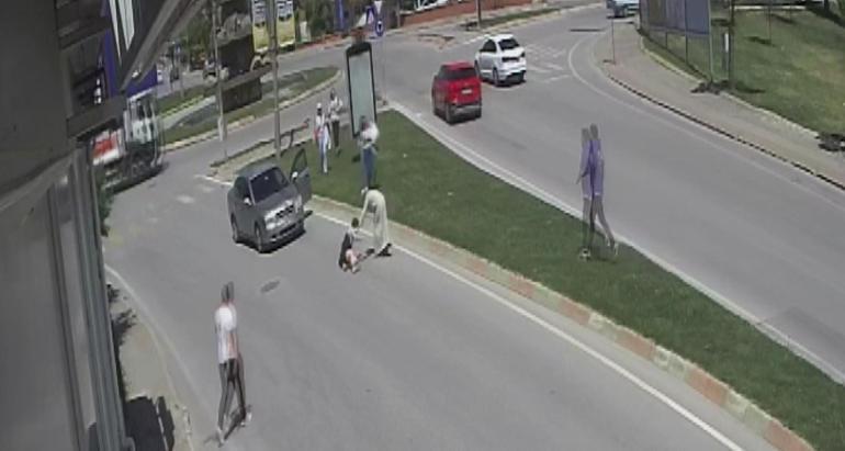 Otomobilin çarptığı yaya yaralandı; kaza kamerada