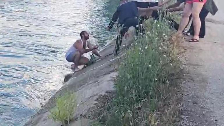 Hafif ticari araçla sulama kanalına uçtu, yardımları reddetti