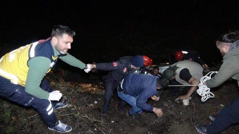Erzurum’da otomobil dereye uçtu; 3 yaralı