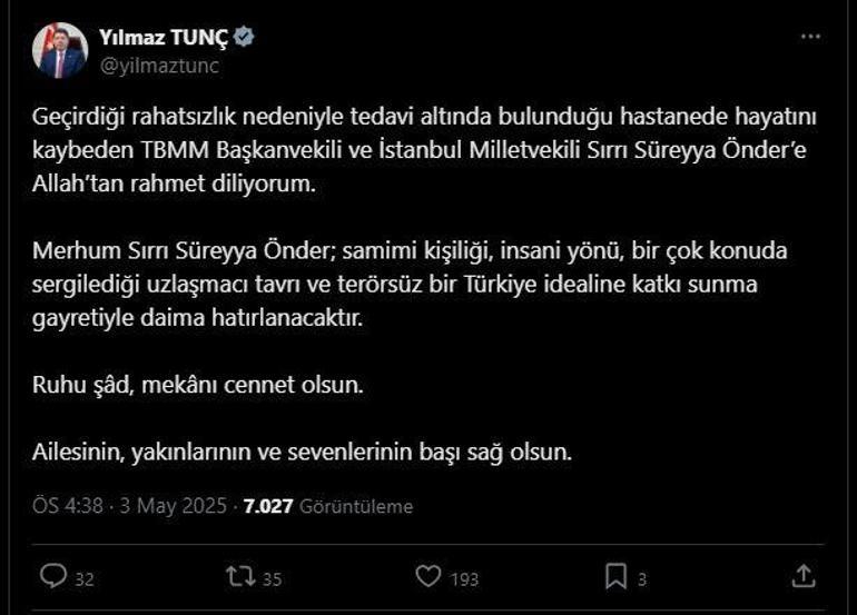 Sırrı Süreyya Önder hayatını kaybetti