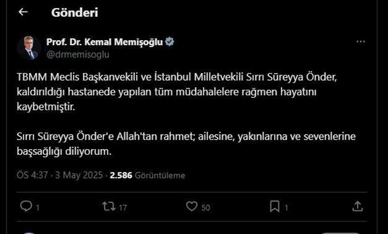 Sırrı Süreyya Önder hayatını kaybetti