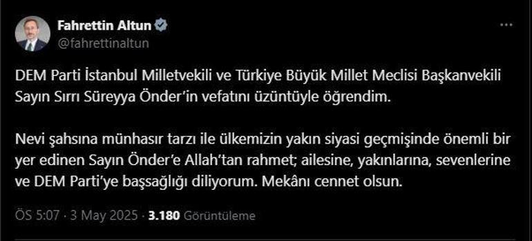 Sırrı Süreyya Önder hayatını kaybetti