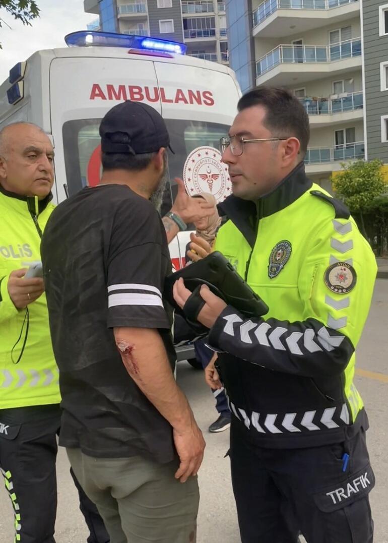 Kaza yapan alkollü motosiklet sürücüsü, yardım eden sağlık personellerine hakaretler savurdu